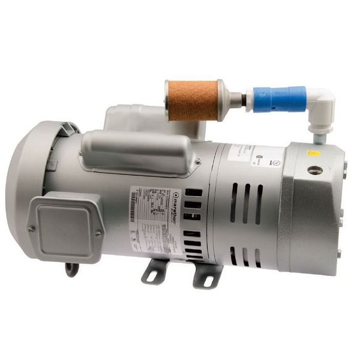 What's the outlet size of the rotary vane compressor?